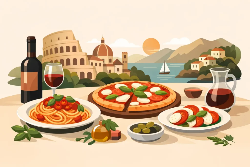 Italienische Klassiker zum Abendessen genießen